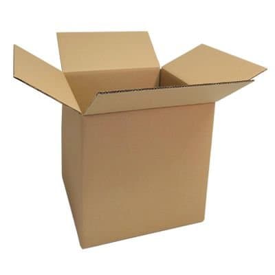 Large standard double-wall cardboard box, open
